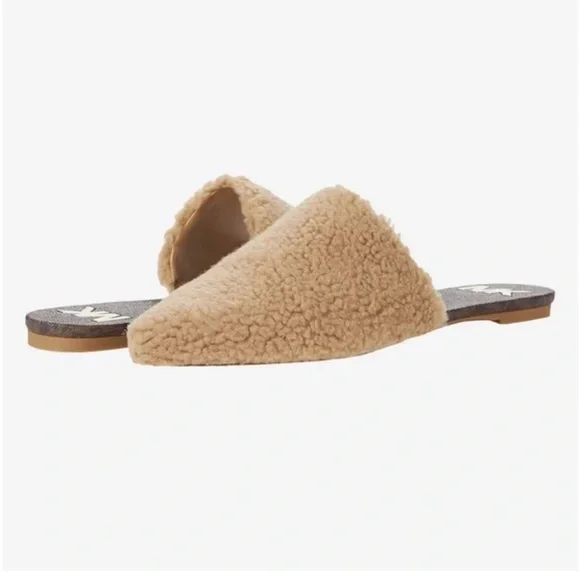 MICHAEL MICHAEL KORS Renee Pointed Toe Slip On Faux Fur Mule Slippers Shoes 10 - Picture 1 of 13